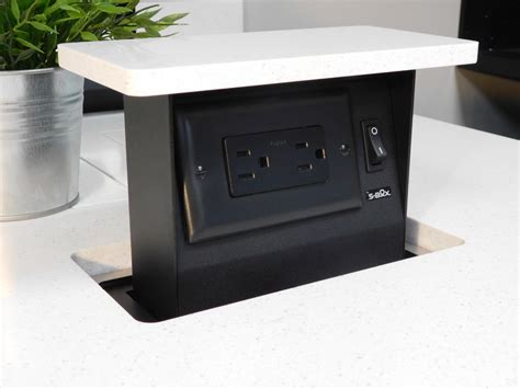 electrical pop up boxes|quartz countertop pop up outlet.